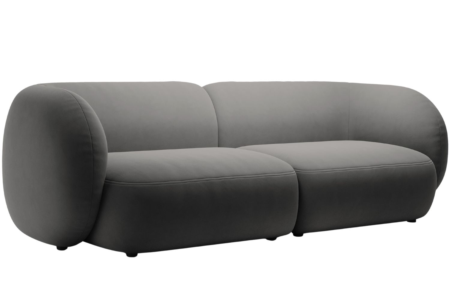 Micadoni Tmavě šedá sametová čtyřmístná pohovka Kate 243 cm