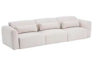 Kave Home Béžová pětimístná pohovka Lares 335 cm s elektrickým posuvem