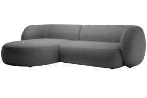 Micadoni Tmavě šedá bouclé rohová pohovka Kate 285 cm