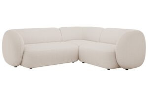Micadoni Béžová bouclé rohová pohovka Kate 252 cm