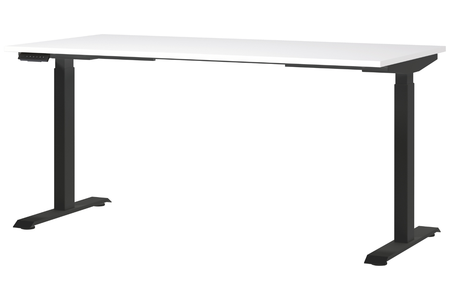 Germania Bílý výškově nastavitelný pracovní stůl Mailand 160 x 80 cm s černou podnoží