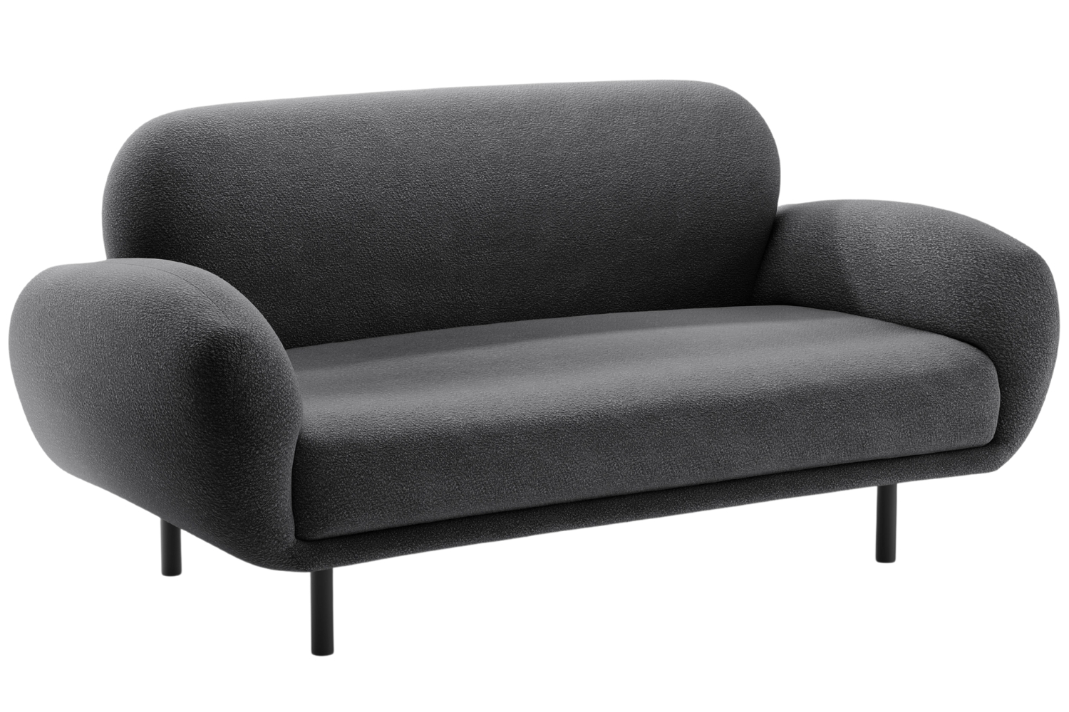 Micadoni Tmavě šedá bouclé dvoumístná pohovka Poppy 148 cm