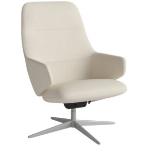 Bolia Krémově bílé bouclé otočné křeslo Clara se šedou podnoží