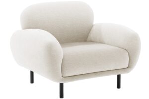 Micadoni Bílé bouclé křeslo Poppy