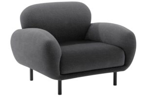 Micadoni Tmavě šedé bouclé křeslo Poppy