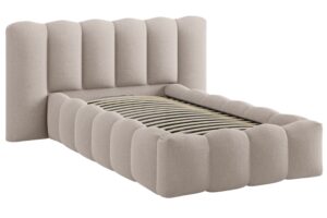 Micadoni Světle hnědá postel Lupine 90 x 200 cm s úložným prostorem