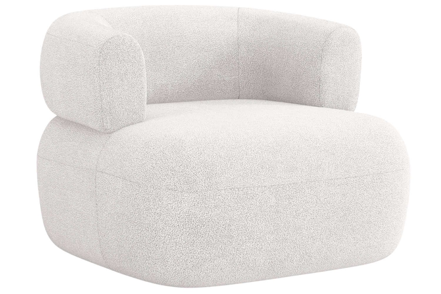 Windsor & Co Bílé bouclé křeslo Aldrin