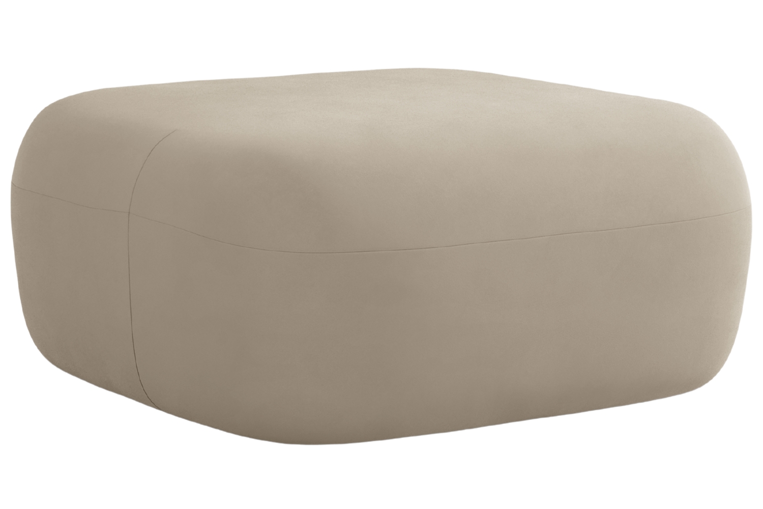 Windsor & Co Béžová sametová podnožka Aldrin 90 x 88 cm