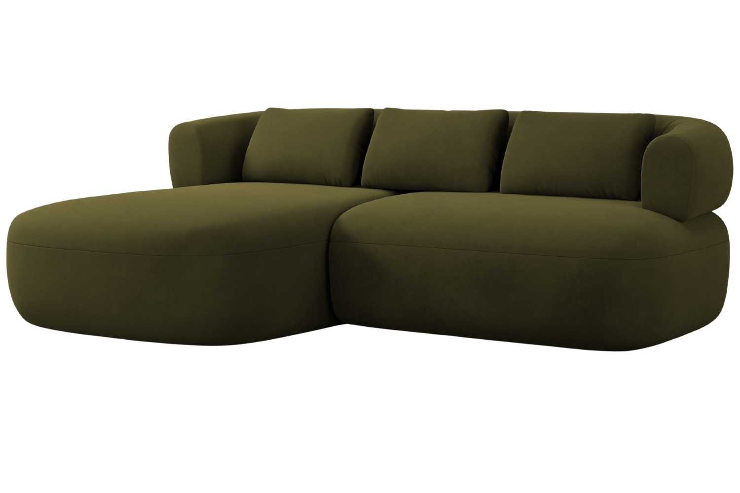 Windsor & Co Zelená sametová rohová pohovka Aldrin 200 cm