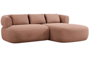 Windsor & Co Růžová sametová rohová pohovka Aldrin 200 cm