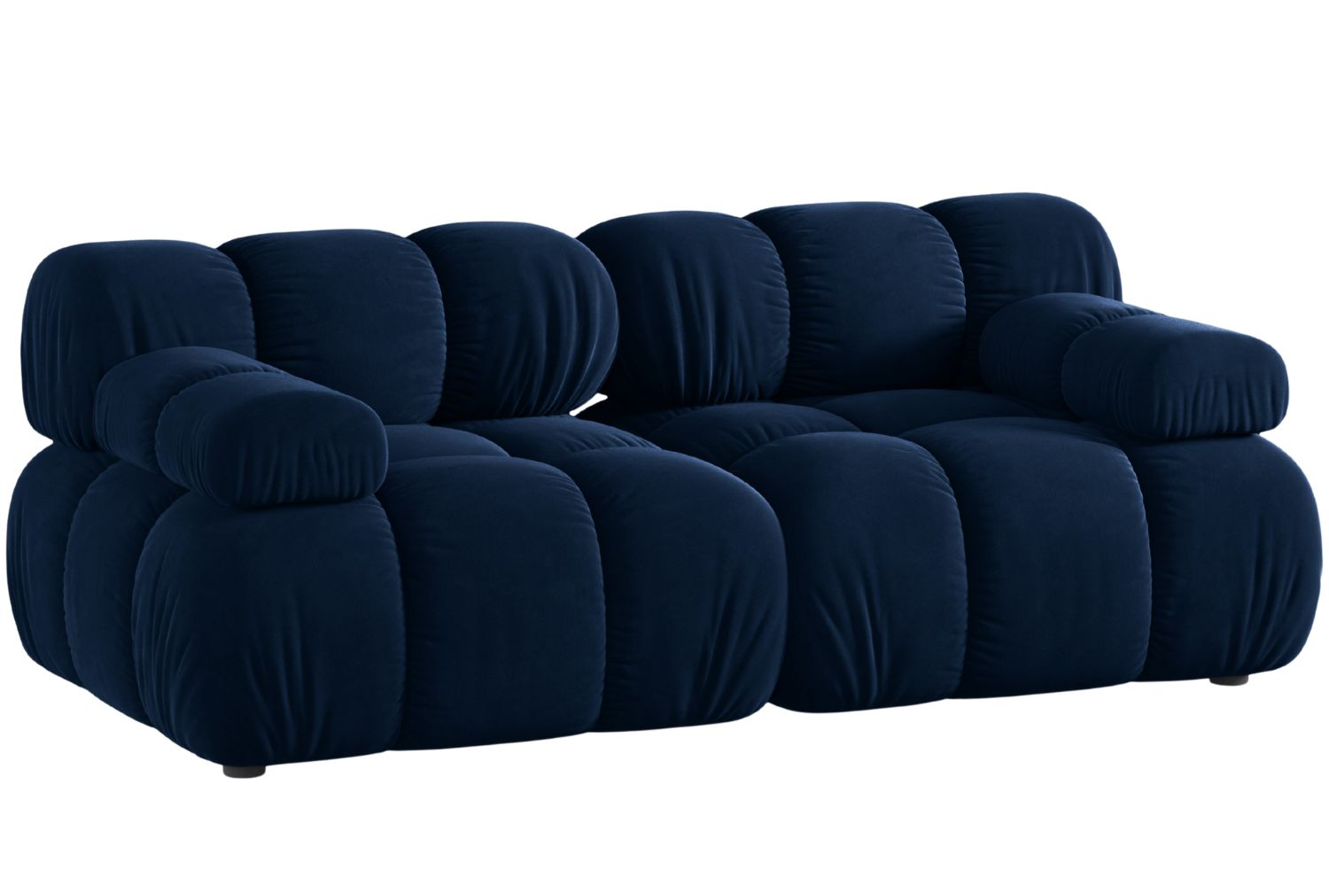 Micadoni Královsky modrá sametová dvoumístná pohovka Bellis 188 cm