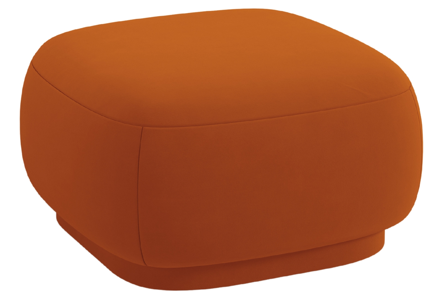 Cosmopolitan Design Terakotově oranžová sametová podnožka Camden 65 x 65 cm