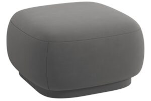 Cosmopolitan Design Šedá sametová podnožka Camden 65 x 65 cm