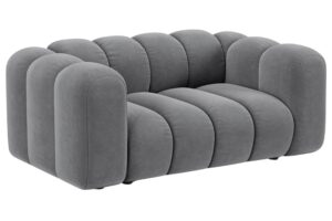 Micadoni Šedá sametová dvoumístná pohovka Lupine 170 cm