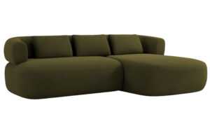 Windsor & Co Zelená sametová rohová pohovka Aldrin 225 cm