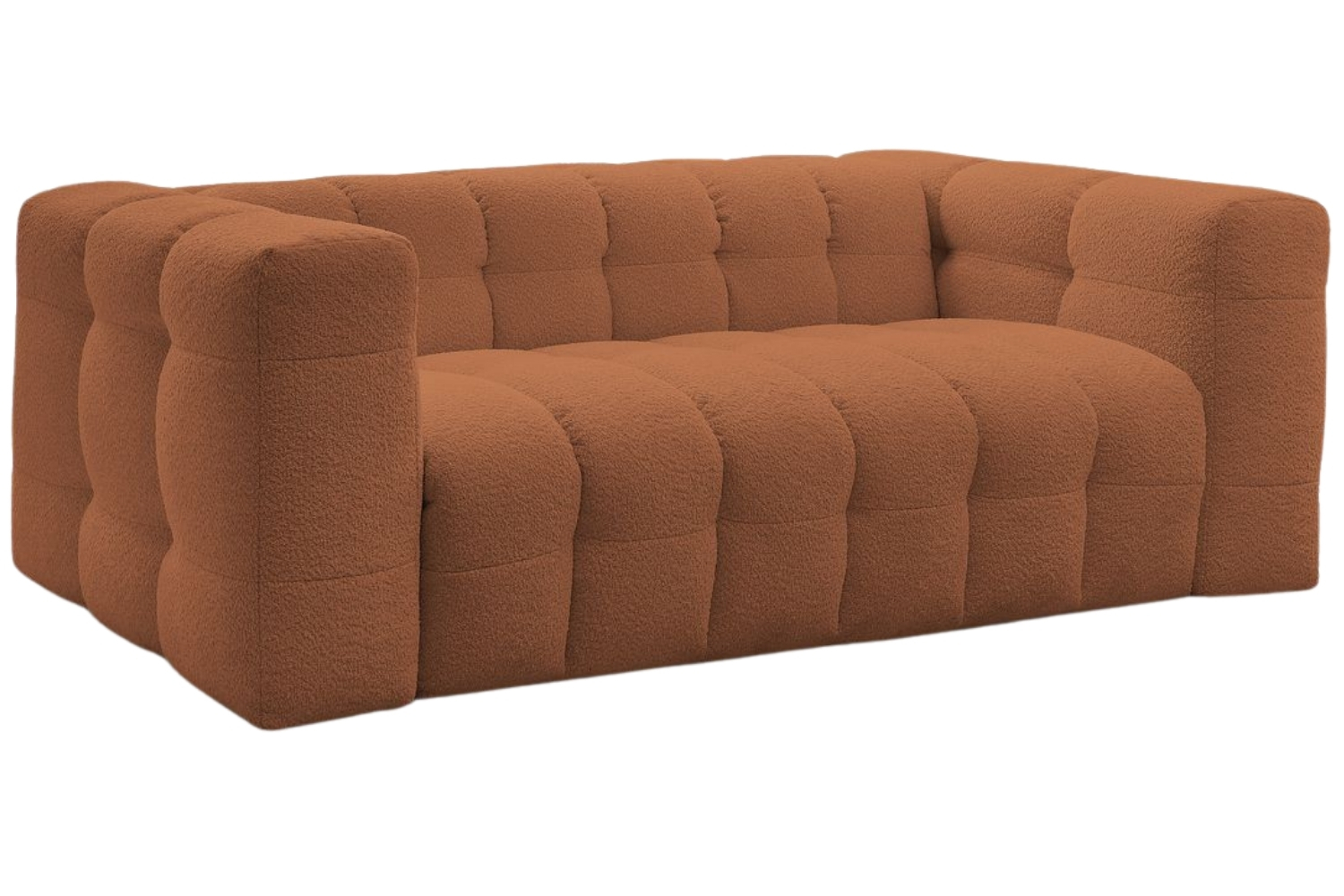 Bobochic Paris Terakotově oranžová bouclé rozkládací pohovka Cloud 228 cm