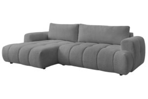 Bobochic Paris Šedá bouclé rozkládací pohovka Fuji 292 cm