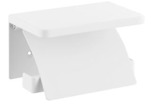 YAMAZAKI Bílý kovový držák na toaletní papír Tower 14 cm