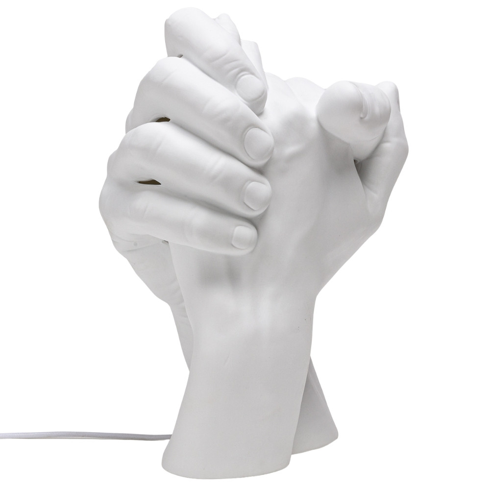 Seletti Bílá porcelánová stolní lampa With Me