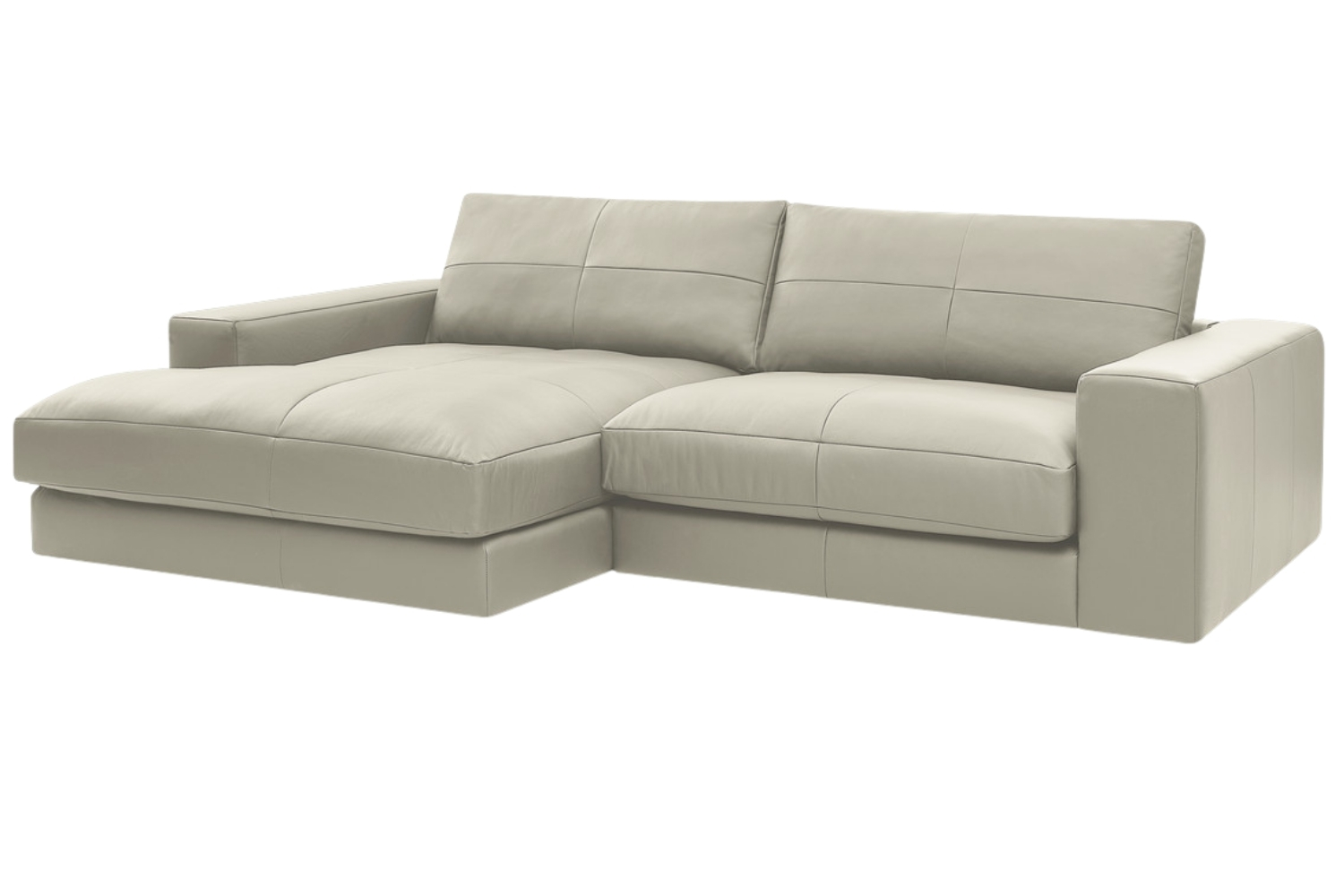 Bobochic Paris Béžová kožená rohová pohovka Leonard 274 cm