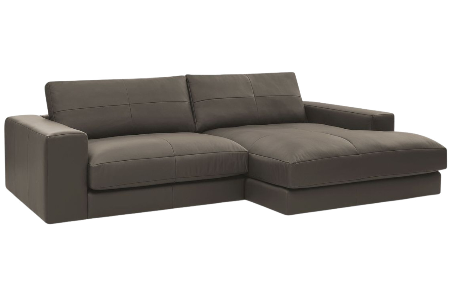 Bobochic Paris Hnědá kožená rohová pohovka Leonard 274 cm