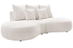 Bobochic Paris Bílá bouclé trojmístná pohovka Saint-Germain 260 cm