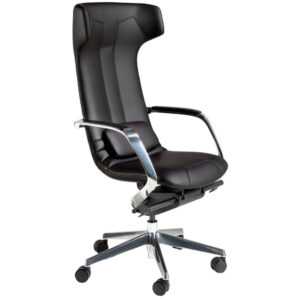 Angel Cerdá Černá koženková kancelářská židle No. 4215