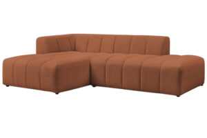 Bobochic Paris Terakotově oranžová bouclé rohová pohovka Annecy 262 cm