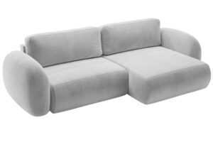 Maison Heritage Šedá sametová rozkládací pohovka Kora 262 cm