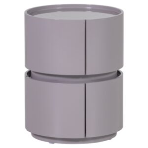 WOOOD Šedý lakovaný noční stolek Lunex ø 40 cm