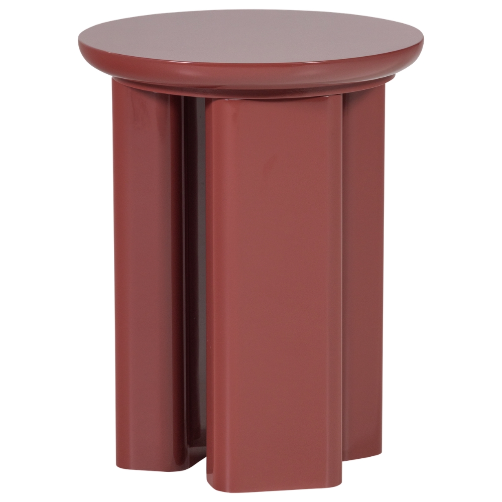 WOOOD Červený lakovaný odkládací stolek Orivo ø 40 cm