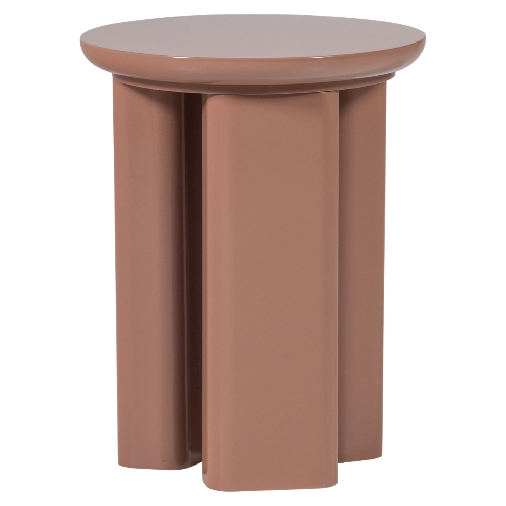 WOOOD Růžový lakovaný odkládací stolek Orivo ø 40 cm