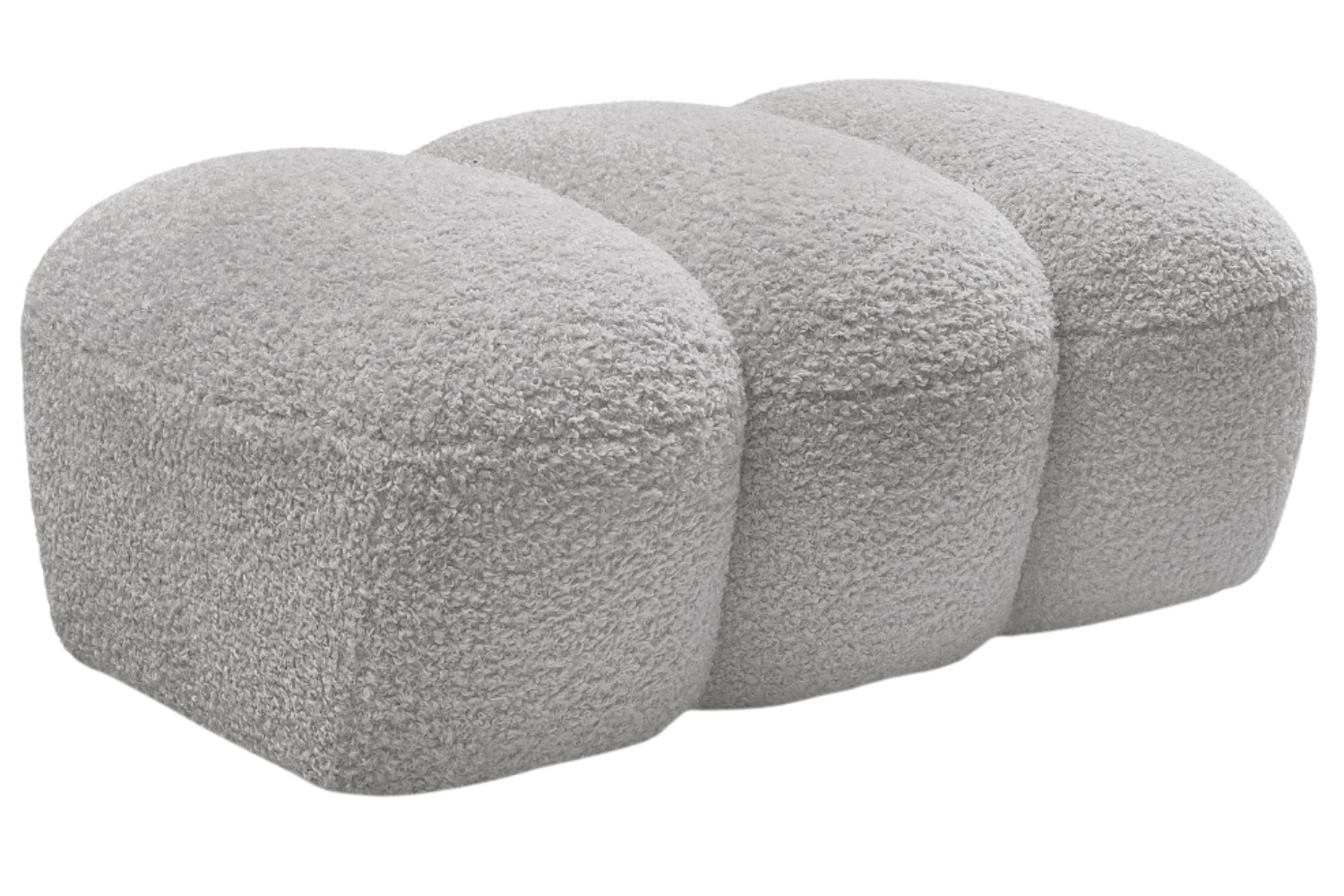 Bobochic Paris Světle šedá bouclé podnožka Hippolyte 105 x 68 cm