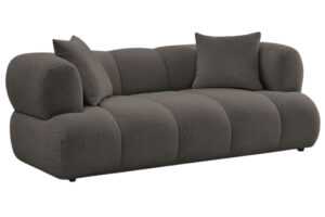 Bobochic Paris Hnědá bouclé dvoumístná pohovka Pamira 210 cm