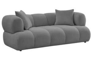 Bobochic Paris Tmavě šedá bouclé dvoumístná pohovka Pamira 210 cm