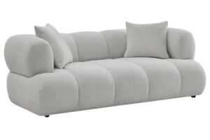 Bobochic Paris Světle šedá bouclé dvoumístná pohovka Pamira 210 cm