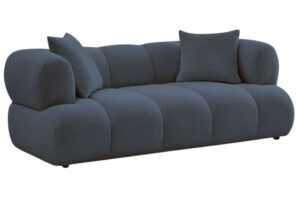 Bobochic Paris Tmavě modrá bouclé dvoumístná pohovka Pamira 210 cm