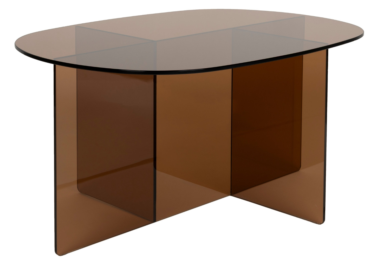 Zuiver Hnědý skleněný konferenční stolek LINEA 80 x 60 cm