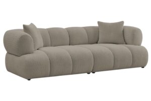 Bobochic Paris Světle hnědá bouclé trojmístná pohovka Pamira 253 cm