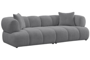 Bobochic Paris Tmavě šedá bouclé trojmístná pohovka Pamira 253 cm