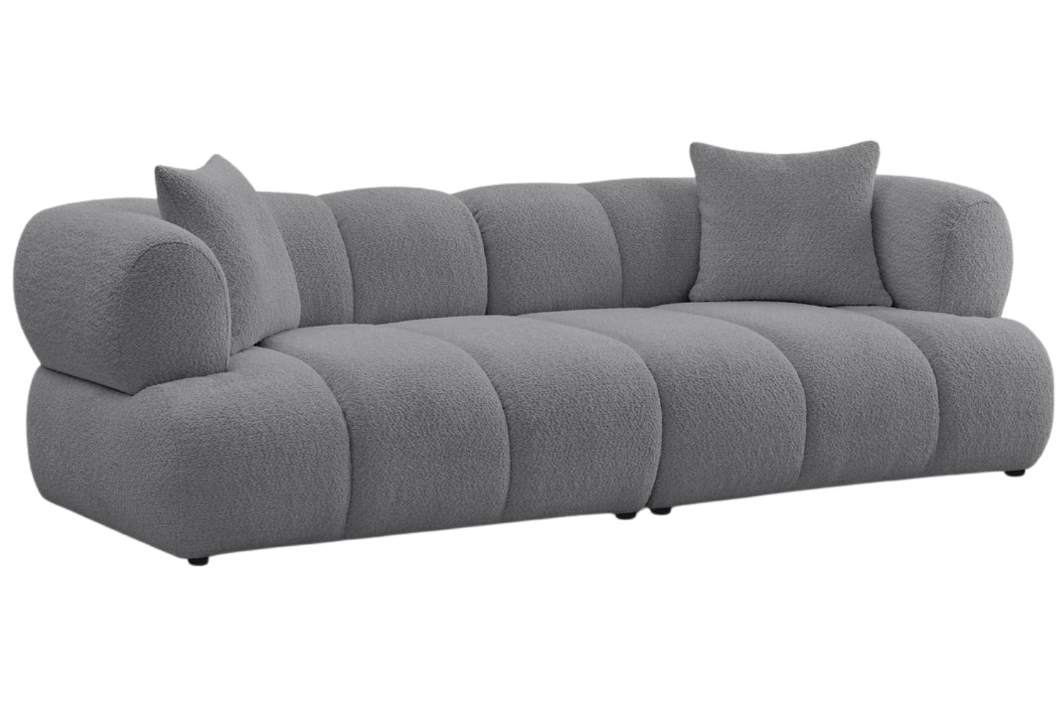 Bobochic Paris Tmavě šedá bouclé trojmístná pohovka Pamira 253 cm