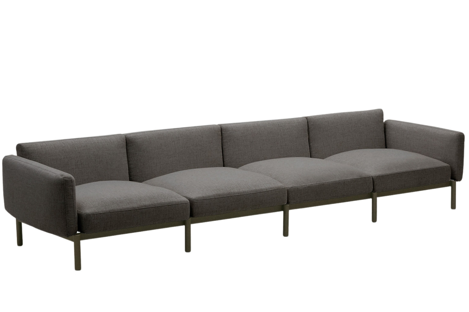 Kave Home Zahradní pohovka Sorells 370 cm se zelenou podnoží