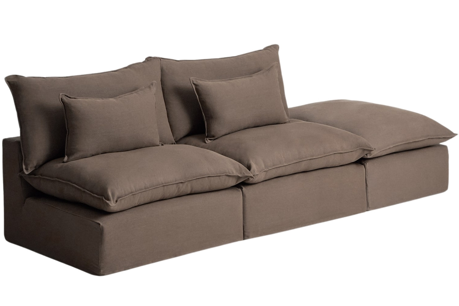 Kave Home Hnědá pohovka Anarela 310 cm s odnímatelným potahem