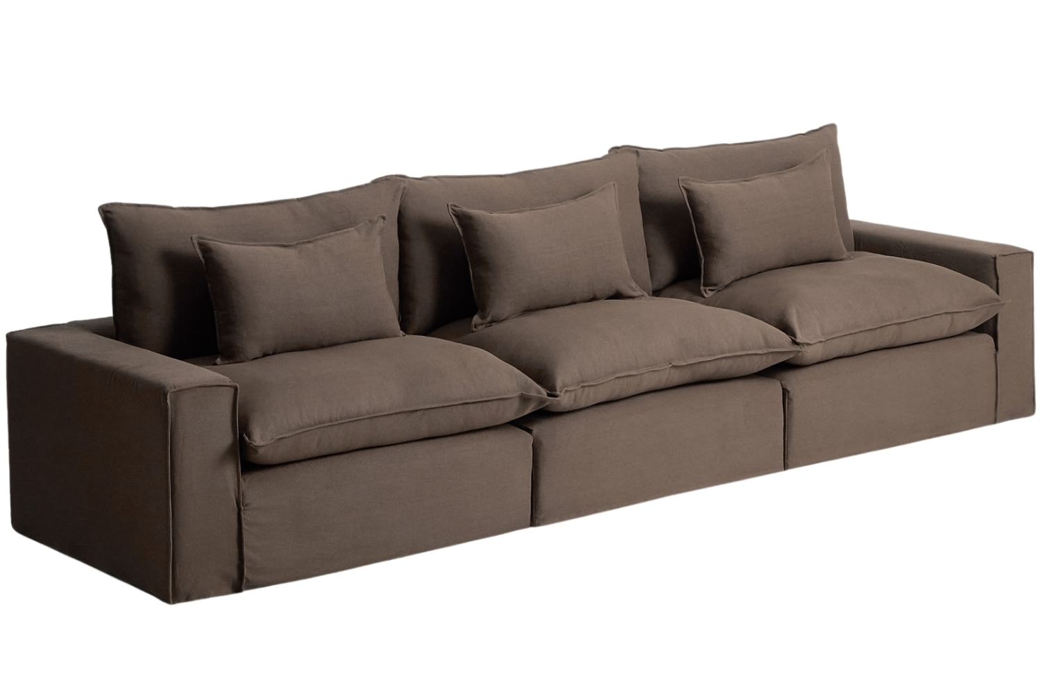 Kave Home Hnědá pohovka Anarela 370 cm s odnímatelným potahem