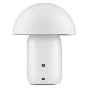 Nova Luce Bílá kovová nabíjecí stolní LED lampa Pois