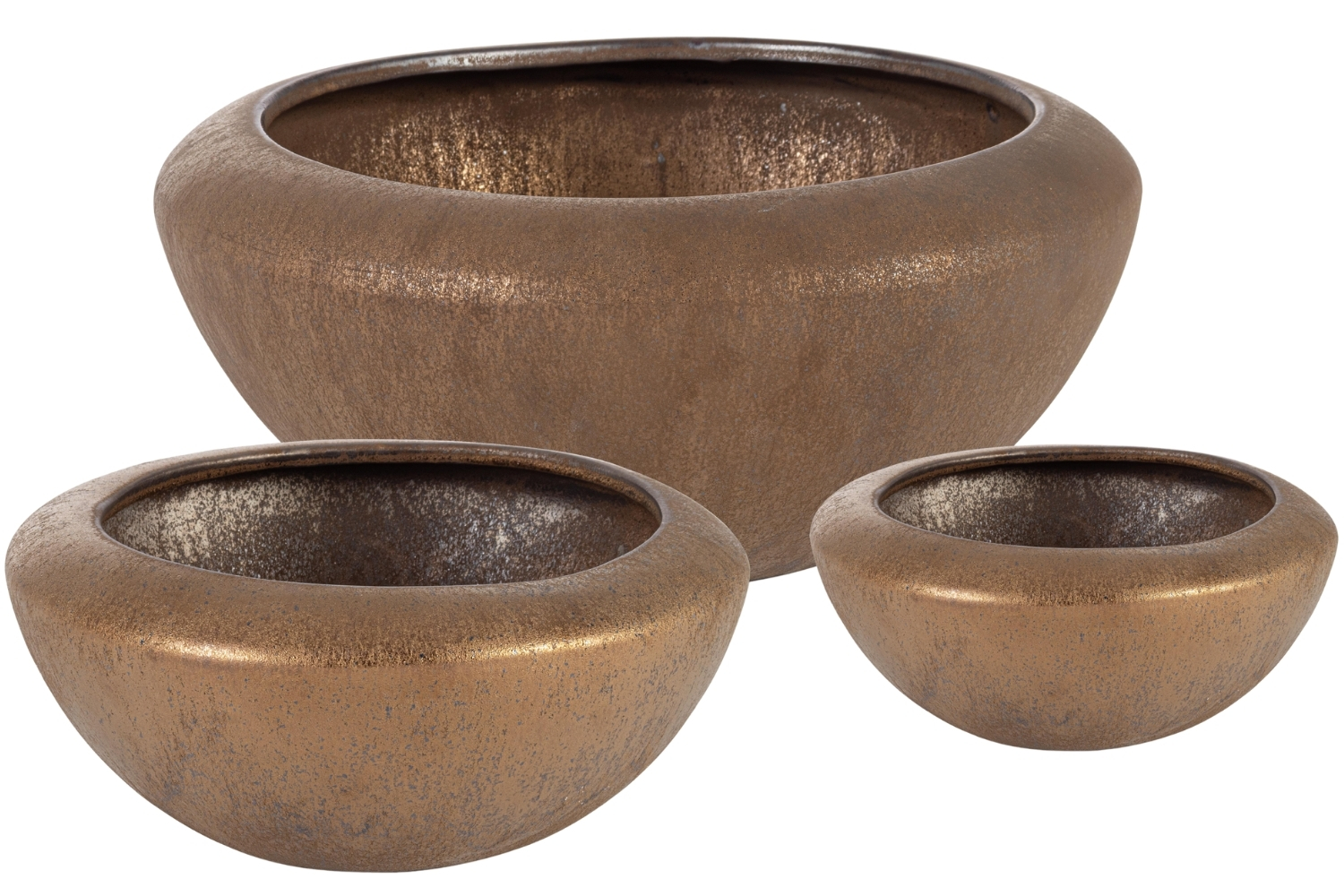 Bizzotto Set tří bronzových zahradních květináčů Pathom Ø18/27/36 cm
