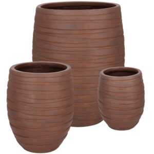 Bizzotto Set tří keramických zahradních květináčů Strips Ø25/36/49 cm