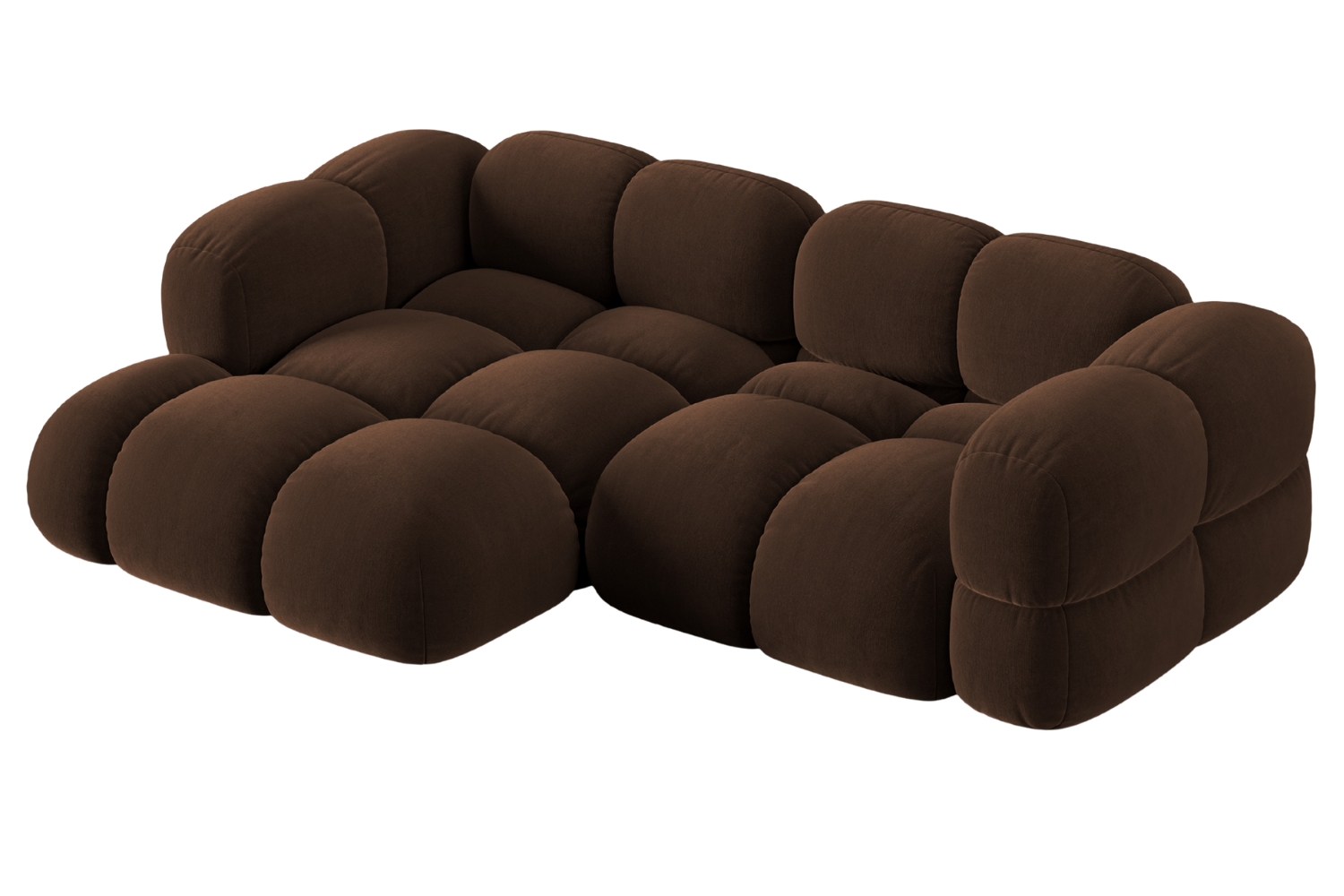 Cosmopolitan Design Hnědá sametová rohová pohovka Loretto 250 cm