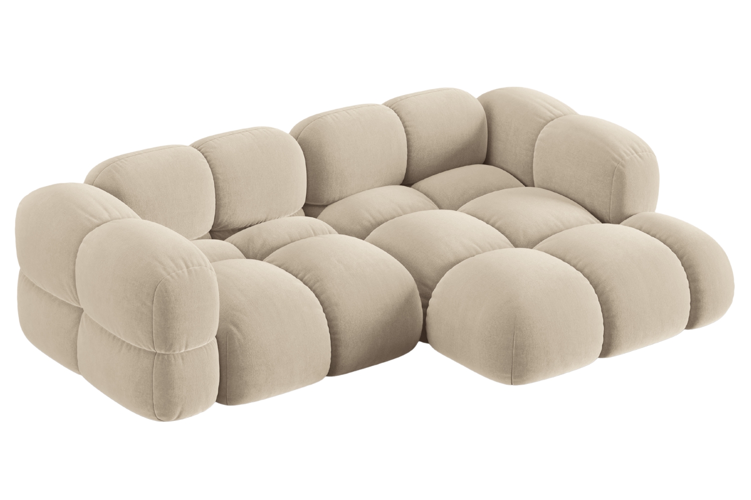 Cosmopolitan Design Světle béžová sametová rohová pohovka Loretto 250 cm