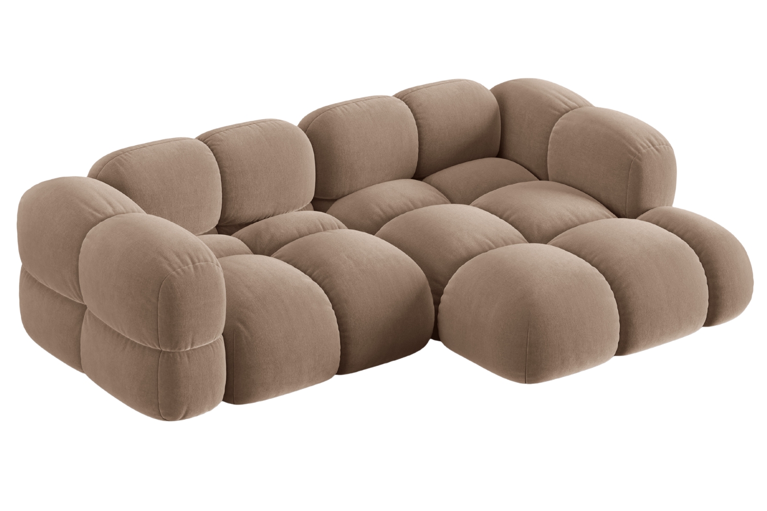 Cosmopolitan Design Tmavě béžová sametová rohová pohovka Loretto 250 cm